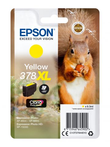 Epson C13T37944010/378XL Ink cartridge yellow high-capacity, 830 pages 9,3ml for Epson XP 15000/8000