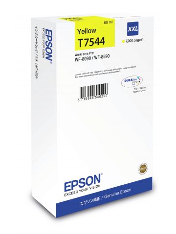 Epson C13T754440/T7544 Ink cartridge yellow, 7K pages ISO/IEC 24711 69ml for Epson WF 8090