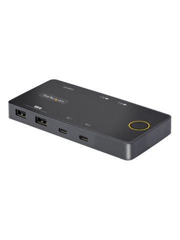 StarTech.com 2-Port USB-C KVM Switch, Single-4K 60Hz HDMI Monitor, Dual-100W Power Delivery Pass-through Ports, Bus Powered, USB Type-C/USB4/Thunderbolt 3/4 Compatible - Small Form Factor