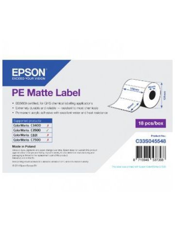 Epson C33S045548 Format-etikettes, Pack qty 185