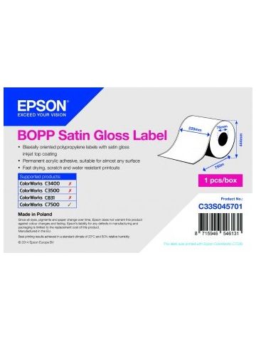 Epson BOPP SG Coil 220mm x 750lm White