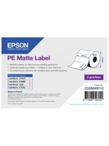 Epson PE Matte Label - Die-cut Roll102mm x 76mm, 1570 labels