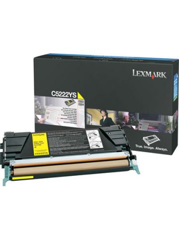 Lexmark C5222YS Toner-kit yellow, 3K pages/5% for Lexmark C 522/524/530/532/534