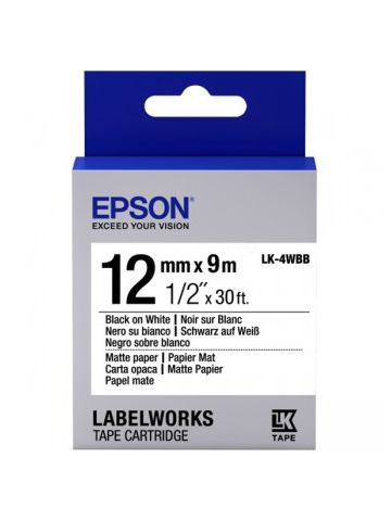 Epson C53S654023 (LK-4WBB) DirectLabel-etikettes, 12mm x 9m