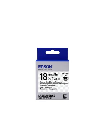 Epson C53S655008/LK-5TBN Ribbon black on Transparent 18mm x 9m for Epson LabelWorks 4-18mm/24mm/36mm/6-18mm/6-24mm