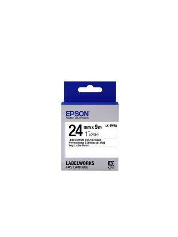 Epson C53S656006/LK-6WBN Ribbon black on white magnetic 24mm x 9m for Epson LabelWorks 4-24mm/36mm/6-24mm