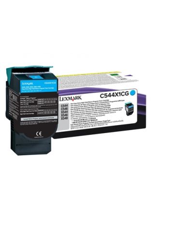 Lexmark C544X1CG Toner cyan extra High-Capacity return program, 4K pages ISO/IEC 19798 for Lexmark C 544/546