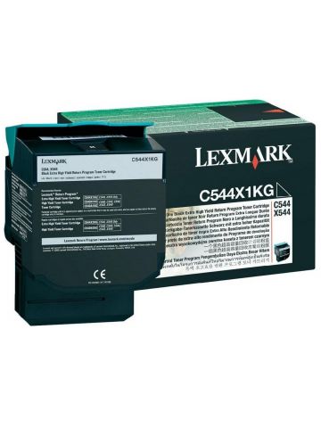 Lexmark C544X1KG Toner black extra High-Capacity return program, 6K pages ISO/IEC 19798 for Lexmark C 544