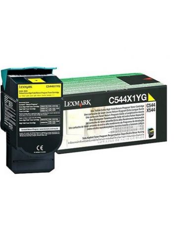 Lexmark C544X1YG Toner yellow extra High-Capacity return program, 4K pages ISO/IEC 19798 for Lexmark C 544/546