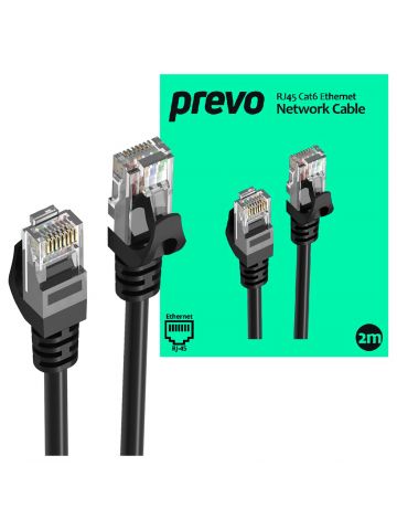PREVO CAT6-BLK-2M networking cable Black