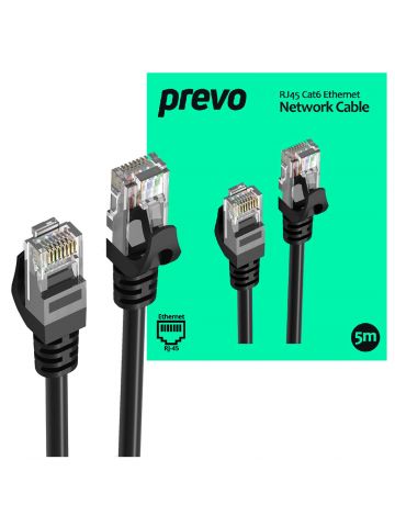 PREVO CAT6-BLK-5M networking cable Black