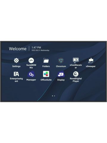 Viewsonic CDE4330 Signage Display 109.2 cm (43") Wi-Fi 450 cd/m² 4K Ultra HD Black Touchscreen Built-in processor Android 11