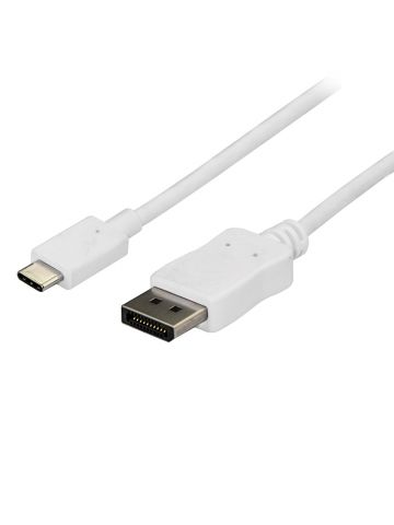 StarTech.com 6ft/1.8m USB C to DisplayPort 1.2 Cable 4K 60Hz - USB-C to DisplayPort Adapter Cable HBR2 - USB Type-C DP Alt Mode to DP Monitor Video Cable - Works w/ Thunderbolt 3 - White