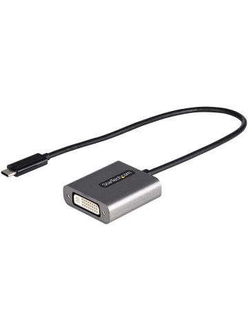 StarTech.com USB C to DVI Adapter - 1920x1200p USB-C to DVI-D Adapter Dongle - USB Type C to DVI Display/Monitor - Video Converter - Thunderbolt 3 Compatible - 12" Long Attached Cable - Upgraded Version of CDP2DVI