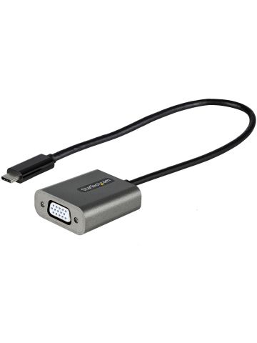 StarTech.com USB C to VGA Adapter - 1080p USB Type-C to VGA Adapter Dongle - USB-C (DP Alt Mode) to VGA Monitor/Display Video Converter - Thunderbolt 3 Compatible - 12" Long Attached Cable - Upgraded Version of CDP2VGA