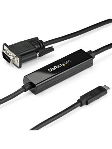 StarTech.com 3ft/1m USB C to VGA Cable - 1920x1200/1080p USB Type C to VGA Video Active Adapter Cable - Thunderbolt 3 Compatible - Laptop to VGA Monitor/Projector - DP Alt Mode HBR2