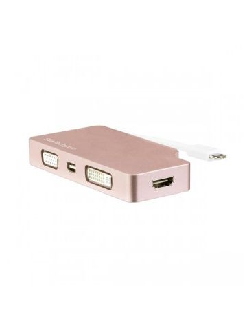 StarTech.com 4-in-1 USB-C Multiport Video Adapter - Aluminum - 4K 30Hz - Rose Gold