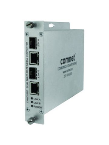 comnet Dual Media Converter, 100Mbps/ 1Gbps Multirate Support, 2 SFP Ports + 2 RJ-45 Copper Ports (S