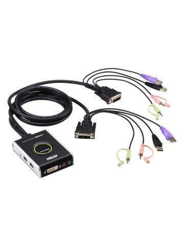 ATEN 2-Port USB DVI/Audio Cable KVM Switch with Remote Port Selector