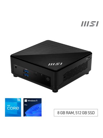 MSI Cubi 5 12M Intel Core i5 1235U Desktop PC, NUC, SFF, Mini Computer, HTPC, (8GB RAM, 512GB SSD, Windows 11 PRO), IRIS XE Graphics/ThunderBolt 4/Type C/HDMI/DisplayPort/Dual LAN/WiFi 6E/BT 5.3/VESA