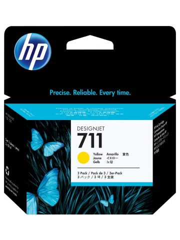 HP CZ136A/711 Ink cartridge yellow 29ml Pack=3 for HP DesignJet T 520