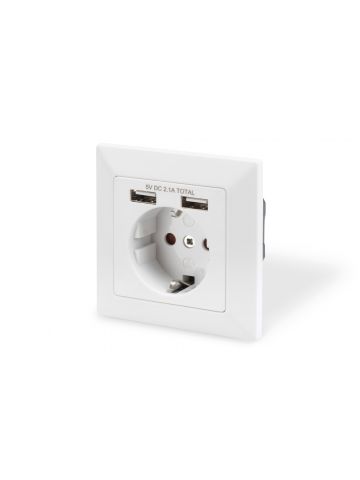 Digitus Safety socket for flush mounting with 2 USB ports