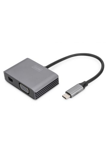 Digitus USB Type-C™ 4 K 2-in-1 Mini DisplayPort + VGA Graphics Adapter
