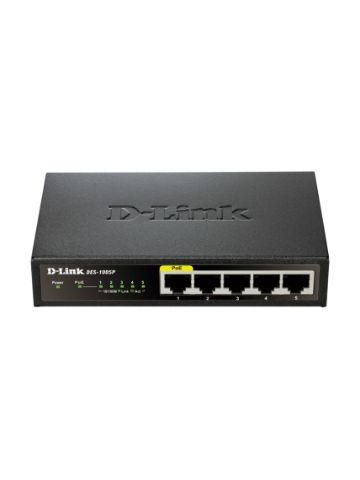 D-Link DES-1005P/E network switch Unmanaged L2 Power over Ethernet (PoE) Black