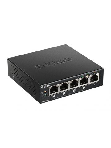 D-Link DGS-1005P Unmanaged L2 Gigabit Ethernet (10/100/1000) Power over Ethernet (PoE) Black