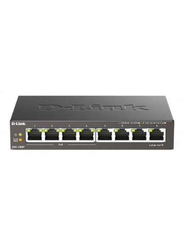 D-Link DGS-1008P Unmanaged L2 Gigabit Ethernet (10/100/1000) Power over Ethernet (PoE) Black