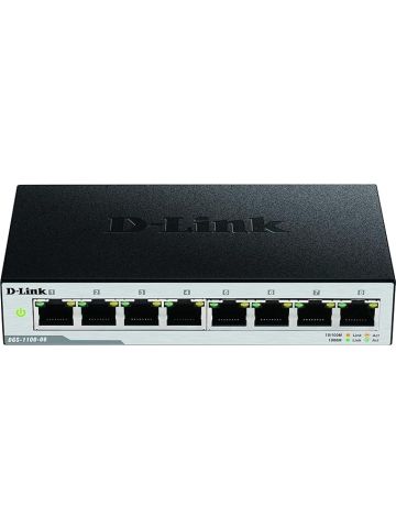 D-Link DGS 1100-08PV2 - Switch - smart - 8 x 10/100/1000 (PoE) - desktop - PoE (64 W)