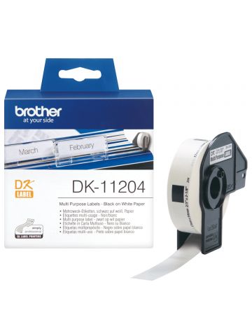 Brother DK-11204 DirectLabel Etikettes 17mm x 54mm 400 for Brother P-Touch QL/700/800/QL 12-102mm/QL 12-103.6mm