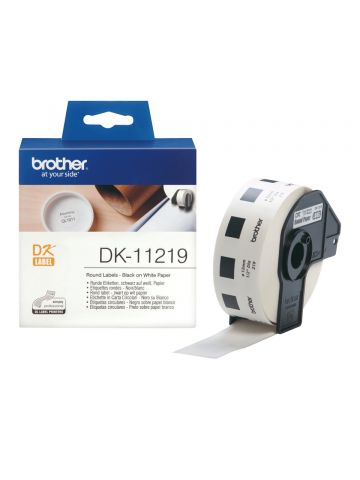 Brother DK-11219 DirectLabel Etikettes round 12mm 1200 for Brother P-Touch QL/700/800/QL 12-102mm/QL 12-103.6mm