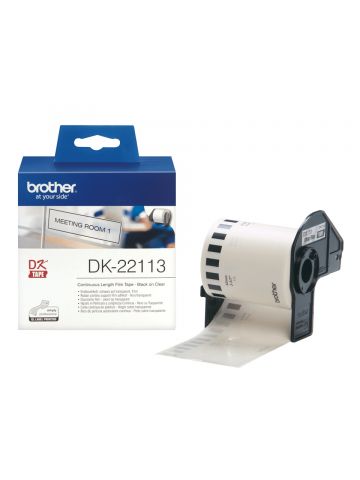 Brother DK-22113 DirectLabel Etikettes Transparent 62mm x 15,24m for Brother P-Touch QL/700/800/QL 12-102mm/QL 12-103.6mm