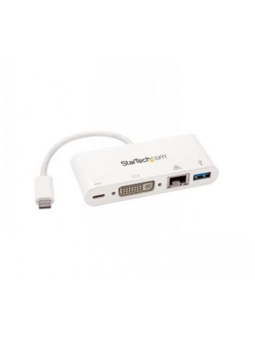StarTech.com USB-C Multiport Adapter with DVI - USB 3.0 Port - 60W PD - White