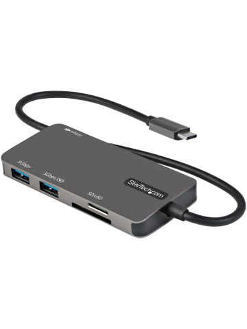 StarTech.com USB C Multiport Adapter - USB-C to 4K HDMI, 100W Power Delivery Pass-through, SD/MicroSD Slot, 3-Port USB 3.0 Hub - USB Type-C Mini Dock - 12" (30cm) Long Attached Cable