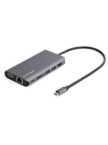 StarTech.com USB C Multiport Adapter - USB-C Mini Travel Dock w/ 4K HDMI or 1080p VGA - 3x USB 3.0 Hub, SD Card Reader, GbE, Audio, 100W PD - Portable Docking Station for Laptop/Tablet
