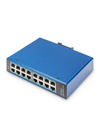 Digitus 16 Port Gigabit Ethernet Network Switch, Industrial, Unmanaged