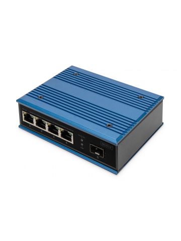 Digitus 4 port Fast Ethernet network PoE switch, industrial, unmanaged, 1 SFP uplink