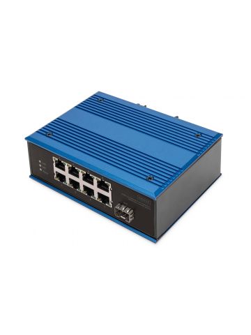 Digitus 8 port Fast Ethernet network switch, industrial, unmanaged, 1 SFP uplink