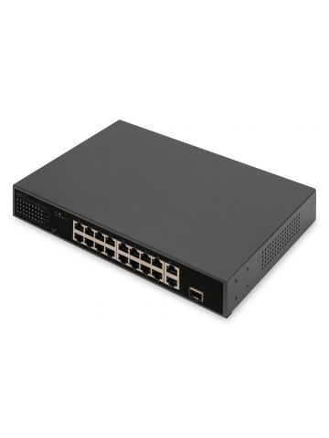 Digitus 16 Port Fast Ethernet PoE Switch , 2 Gigabit Uplinks (RJ45 / SFP)