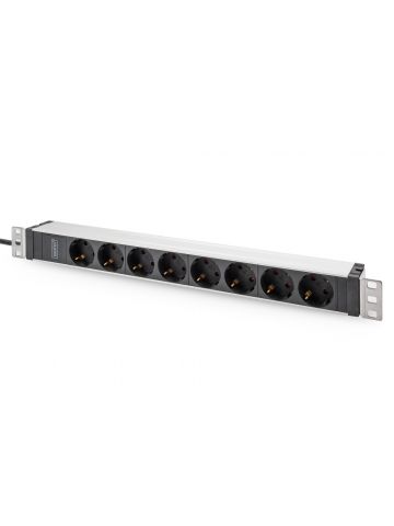 Digitus Socket Strip with Aluminum Profile, 8-way safety socket, 2 m cable, IEC C20 plug