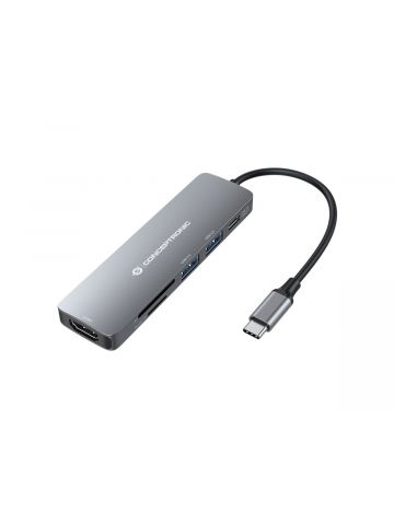 Conceptronic DONN11G 6-in-1 USB 3.2 Gen 1 Docking Station, HDMI, 100W USB PD, USB 3.0, USB 2.0, SD, TF/MicroSD