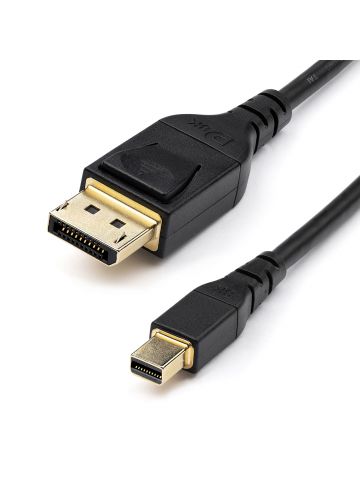 StarTech.com 6ft (2m) VESA Certified Mini DisplayPort to DisplayPort 1.4 Cable - 8K 60Hz HBR3 HDR - Super UHD mDP to DP 1.4 Cord - Slim (34 AWG) Ultra HD 4K 120Hz - Monitor/Video Cable