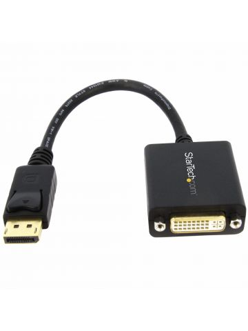 StarTech.com DisplayPort to DVI Adapter - DisplayPort to DVI-D Adapter Video Converter 1080p - DP 1.2 to DVI Monitor/Display Cable Adapter Dongle - DP to DVI Adapter - Latching DP Connector