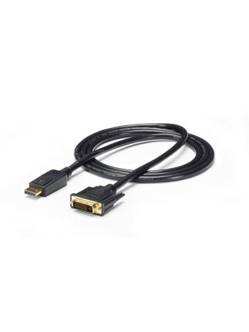 StarTech.com 6ft (1.8m) DisplayPort to DVI Cable - 1080p Video - DisplayPort to DVI Adapter Cable - DP to DVI-D Converter Single Link - DP to DVI Monitor Cable - Latching DP Connector