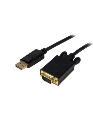 StarTech.com 15ft (4.6m) DisplayPort to VGA Cable - Active DisplayPort to VGA Adapter Cable - 1080p Video - DP to VGA Monitor Cable - DP 1.2 to VGA Converter - Latching DP Connector