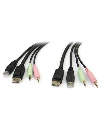 StarTech.com 6ft 4-in-1 USB DisplayPort KVM Switch Cable w/ Audio & Microphone