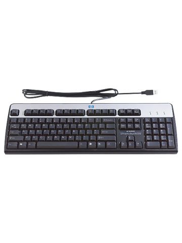 HP USB Standard keyboard QWERTY Danish Black, Silver