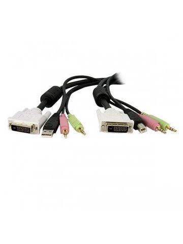 StarTech.com 10ft 4-in-1 USB Dual Link DVI-D KVM Switch Cable w/ Audio & Microphone